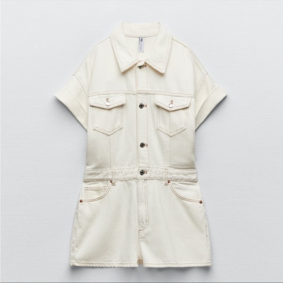 Zara Pants - NWT Zara Denim Romper Jumpsuit One Piece